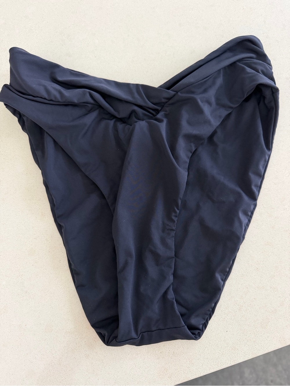 BECCA Color Code High Waisted Shirred Bikini Bottom, Cheeky Coverage-Sz MED - Picture 4 of 6